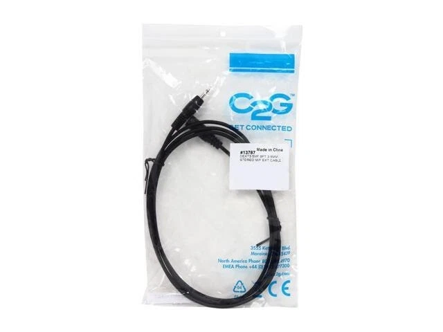 C2G 13787 3.5mm M/F Shielded Stereo Audio Extension Cable, Black (6 Feet, 1.82 M - Image 3 of 3