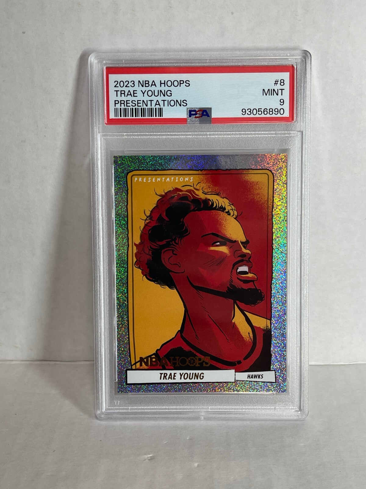 2023-24 Panini NBA Hoops Trae Young Presentations SP #8 Hawks PSA 9