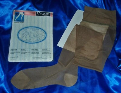 Echte Vintage NYLONS Ergee Nylonstrümpfe Gr. 9 NERZ Perlonstrümpfe Perlons OVP - Bild 1 von 4