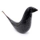 Bullicante Art Glass Black Bird Figurine for Aureliano Toso Murano Vtg 60’s MCM