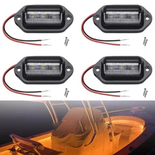 4X Amber Marine Boat LED Courtesy Lights Cabin Deck Stern Navigatioin Light USA