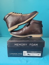 London Fog LFM-Tyler Chukka Ankle Boots Brown Size 8 - CL30578M-E Memory Foam