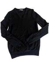 Express Black Sweater Knit Longsleeve 100 Extra Fine Merino Wool - Men's Small