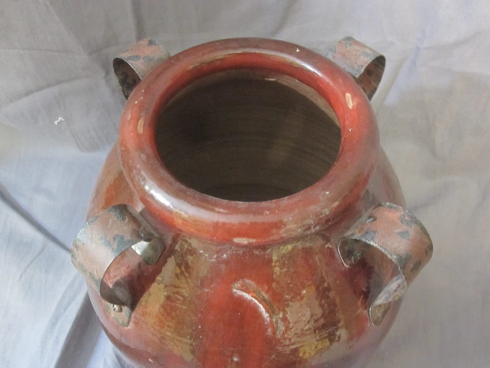 Michael Aram großer glasierter Terrakotta Confit Topf mit Griffen - sehr selten - Bild 4 von 4