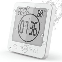 Badezimmeruhr Digital Wecker Mit Saugnapf Lcd Display Temperatur