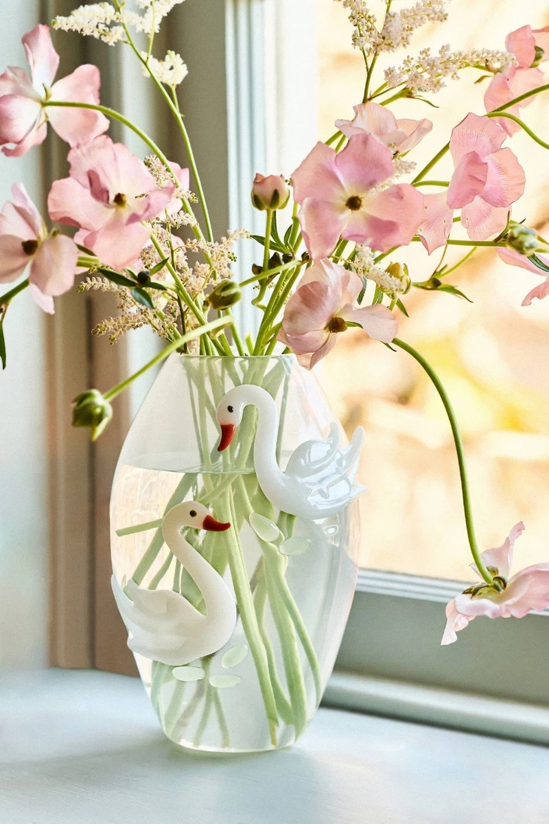 Glass Swan Vases for sale | eBay
