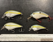 Lot Of 4 Unmarked Strike King KVD Squarebill Crankbait Fishing Lures USED Cond