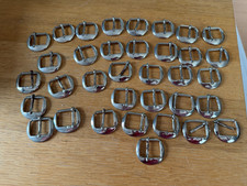 job lot 35 x nickel Heel Bar Buckles Single Pin Belt Leather fits 1" Strap