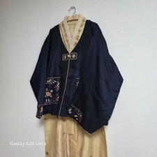 Exellent conditon Korean Men's Hanbok Set Custom Made Blue Lavender