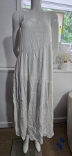 Anrabess White Tiered Maxi Dress Spaghetti Strap Sleeveless Women's Medium