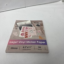 Koala Printable Vinyl Sticker Paper for Inkjet Printer - 50 Sheets White Glossy
