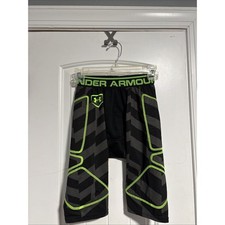 Under Armour Men's Padded Athletic Compression Shorts Sz. Small Black/Neon Gree