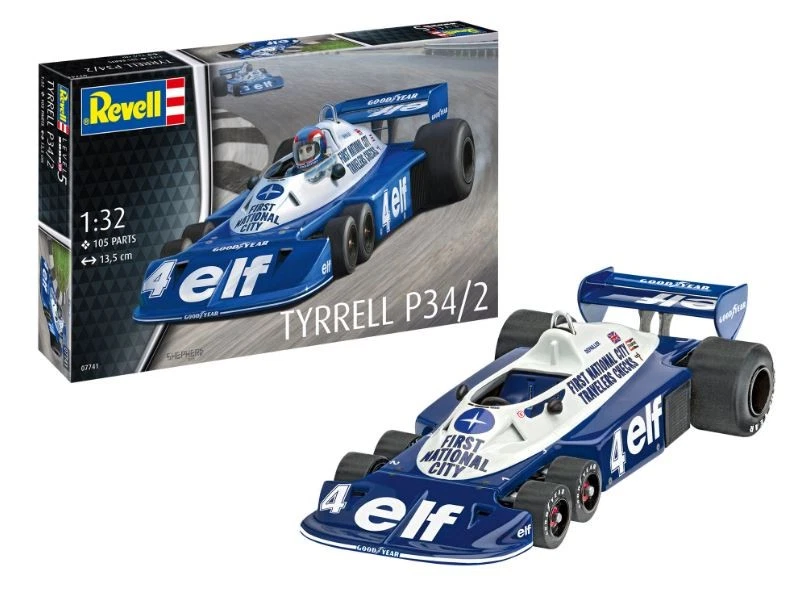 KIT MODELLINO AUTO F1 STATICO DIECAST REVELL TYRREL P34/2 MODELLISMO SCALA 1:32 - Immagine 3 di 4