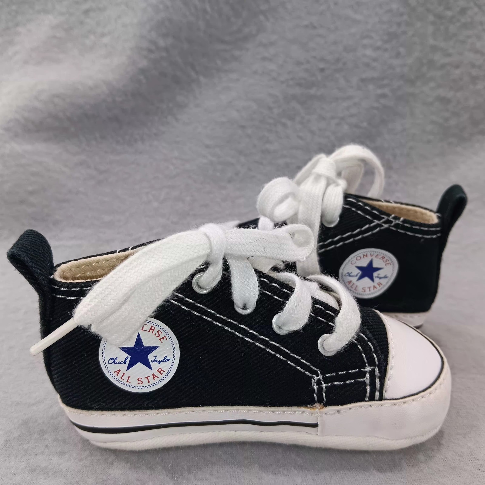 PONY Scarpe da ginnastica Converse All Star bambino unisex nere basse in tela taglia USA 2 culla
