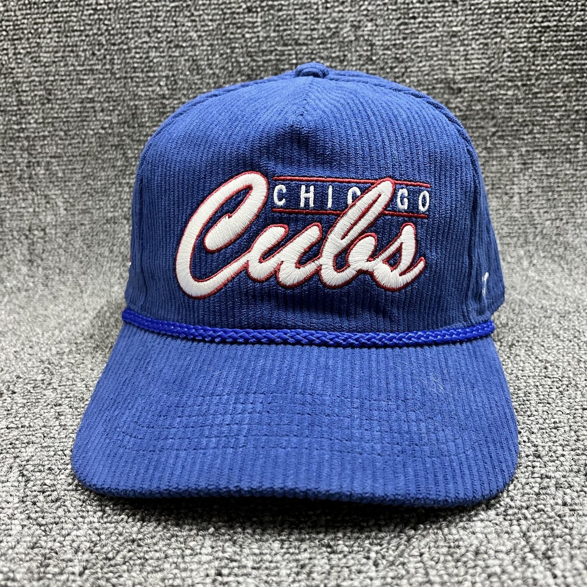 '47 Brand Chicago Cubs Hitch Corduroy Rope Snapback Hat Blue New