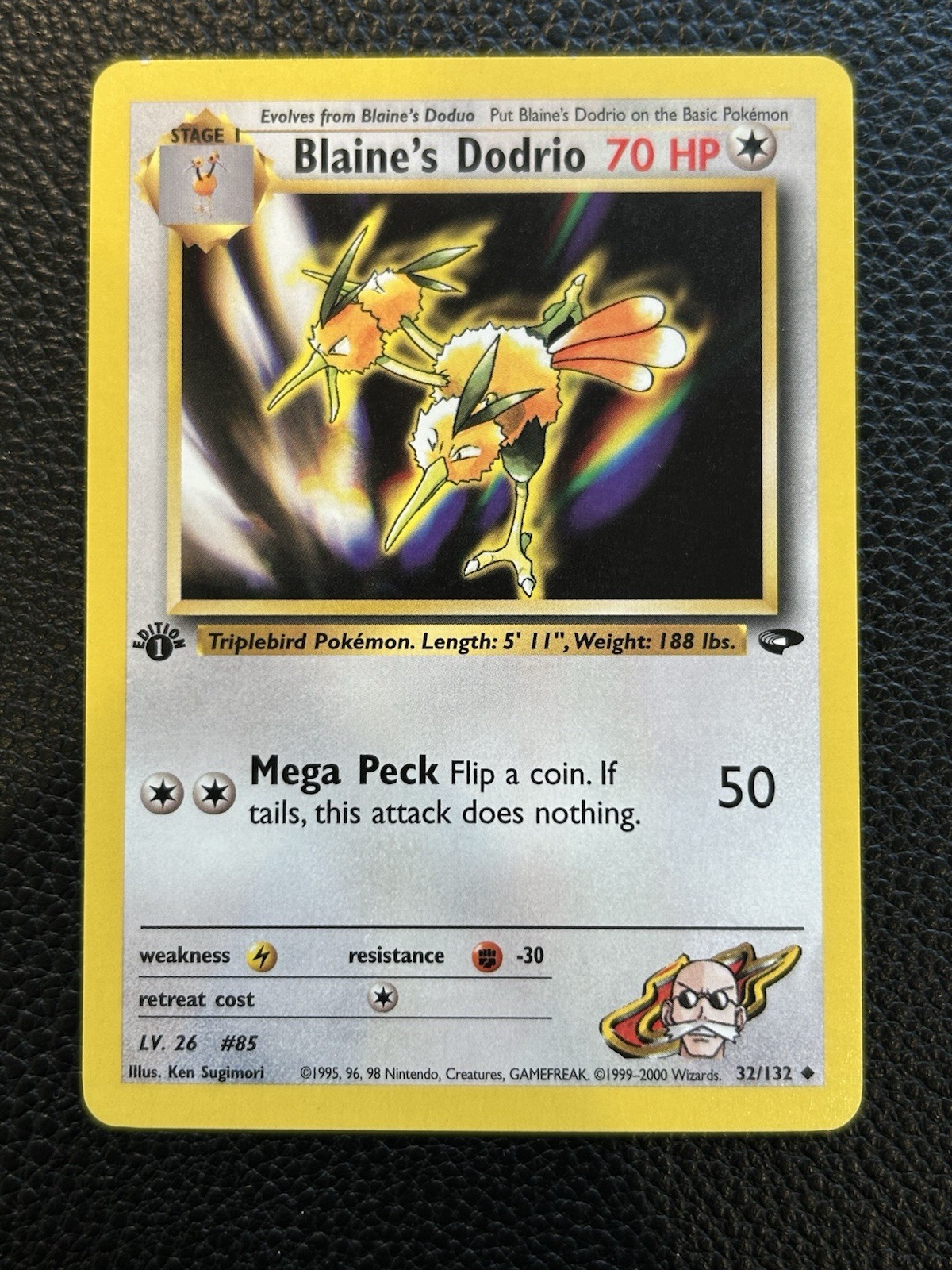 1st Edition Blaine’s Dodrio 32/132 - Gym Challenge - Near Mint