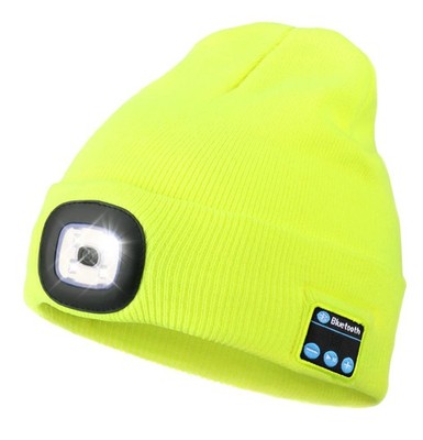 Wmcaps Bluetooth Beanie with a Light, Unisex USB Rechargeable 4 LED Fashlight...
