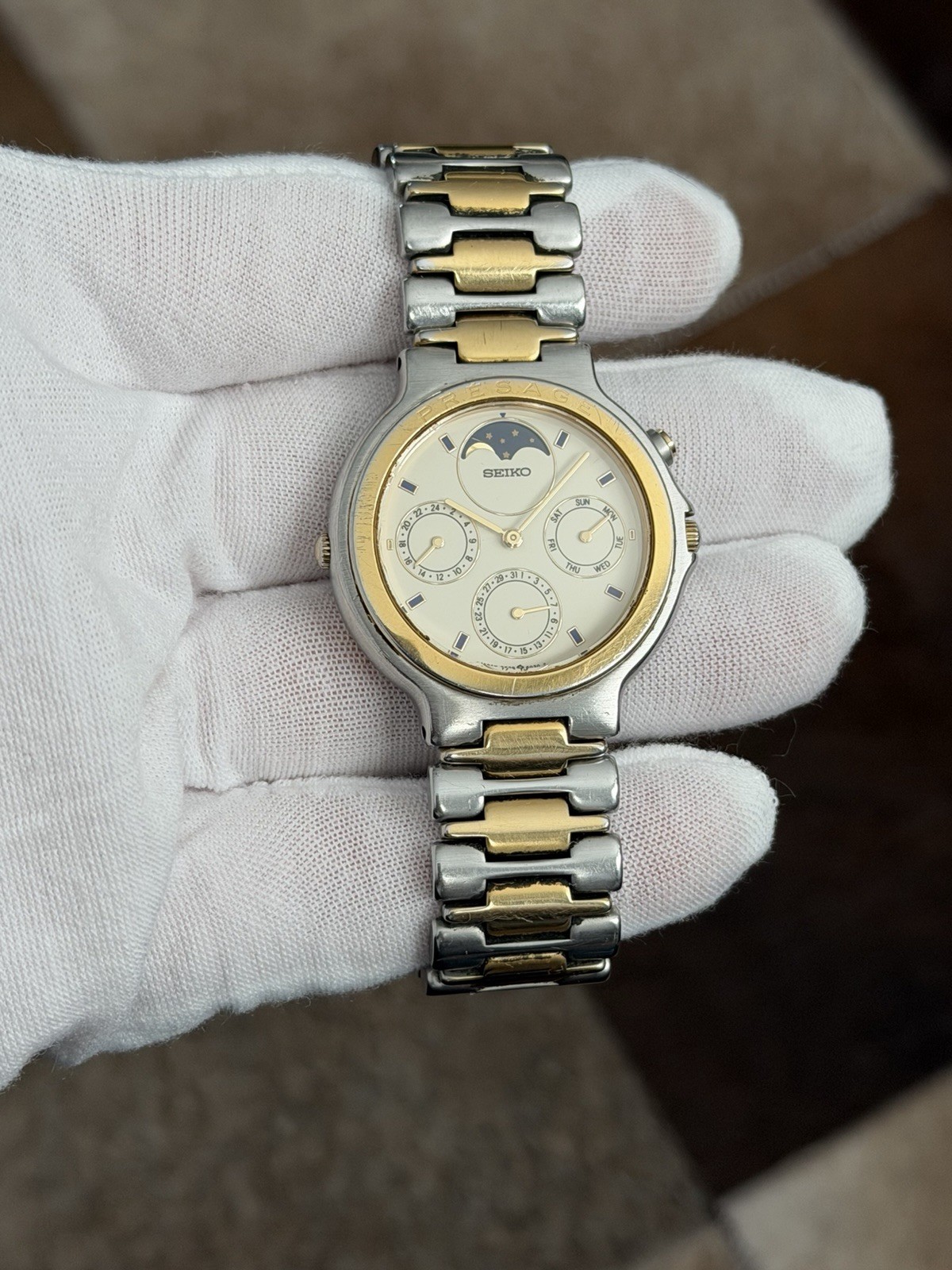 Seiko Presage 1980s Phase JDM Men’s Watch Vintage Moon Rare 7F38-6040 Dress - vintagewatches.pk