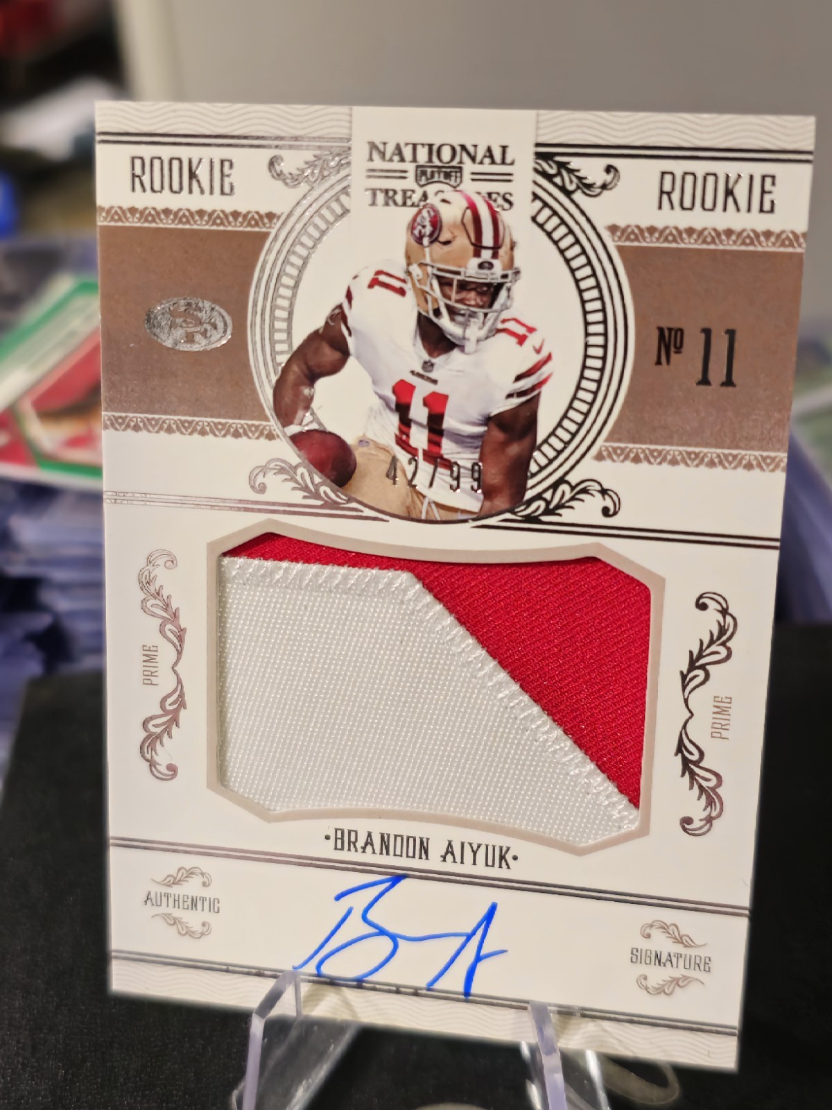 2020 PANINI National Treasures Crossover RPA AUTO BRANDON AIYUK #42/99 RC 🔥