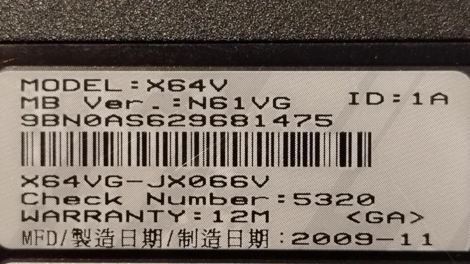 ASUS N61VG - Ram 8Go / HDD 750Go / 16 " / Windows 10 - Photo 4/4