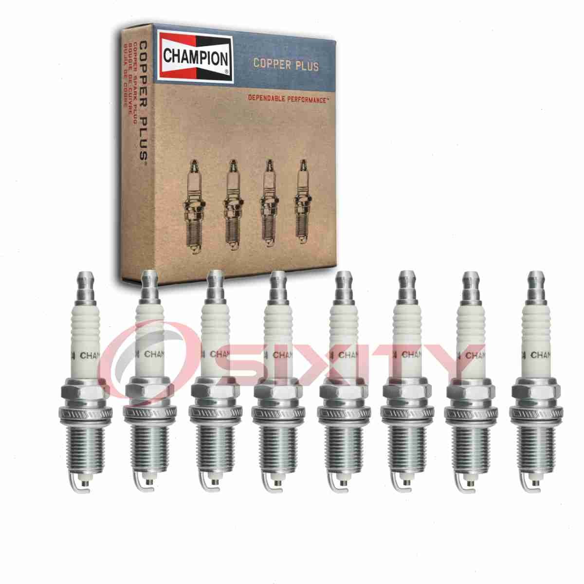 8 pc Champion Copper Plus 97 Spark Plugs for XS5224 RC9MCC 7558 5224 jz