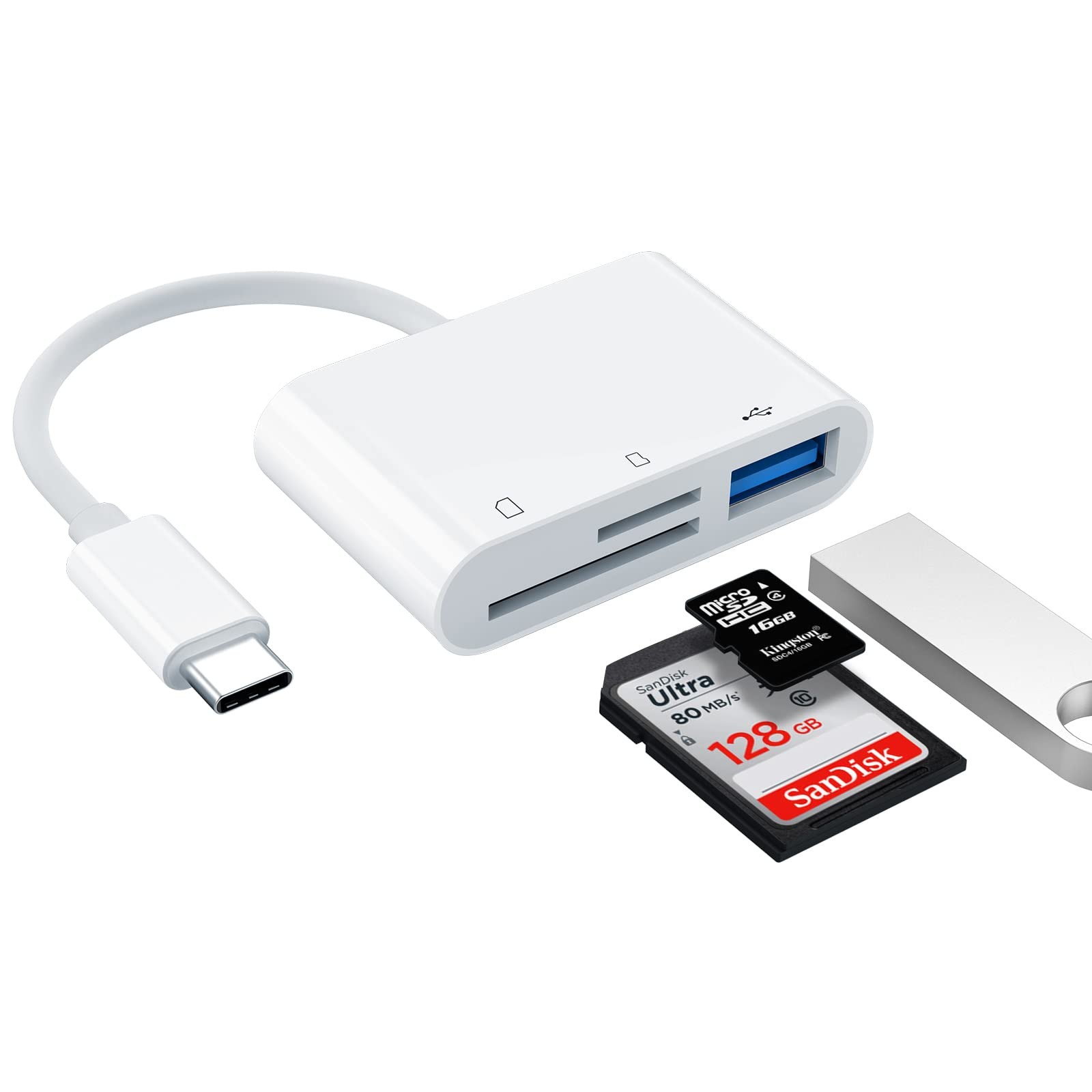 3-in-1 USB-C SD Card Reader for iPad Pro, Camera & Micro TF