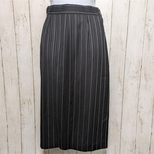 Vintage Gianfranco Ferr  Wool Pinstripe Midi Skirt Size M Italy 80s Classic