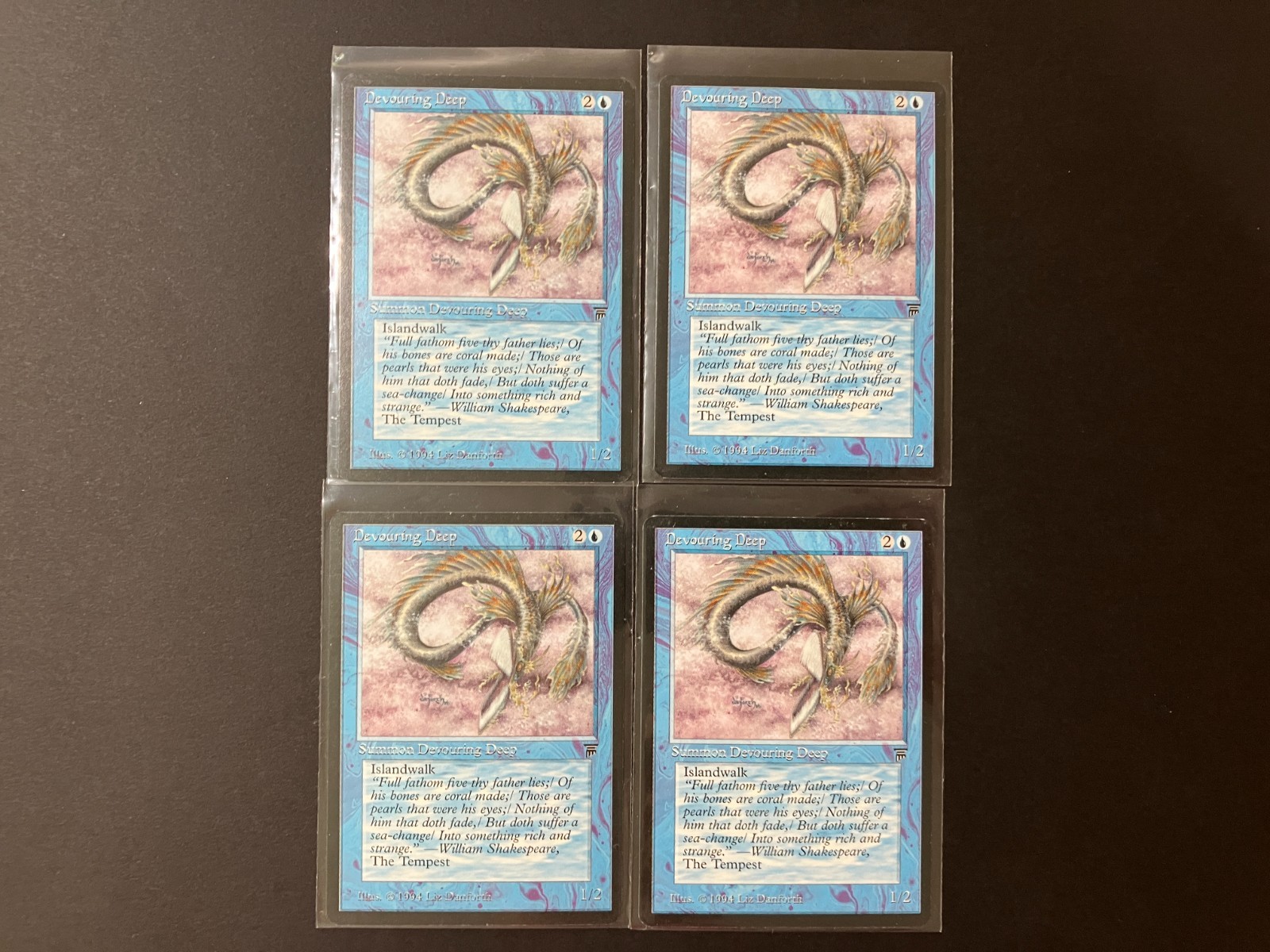 4 x DEVOURING DEEP from LE Legends MTG Magic the Gathering Vintage Blue