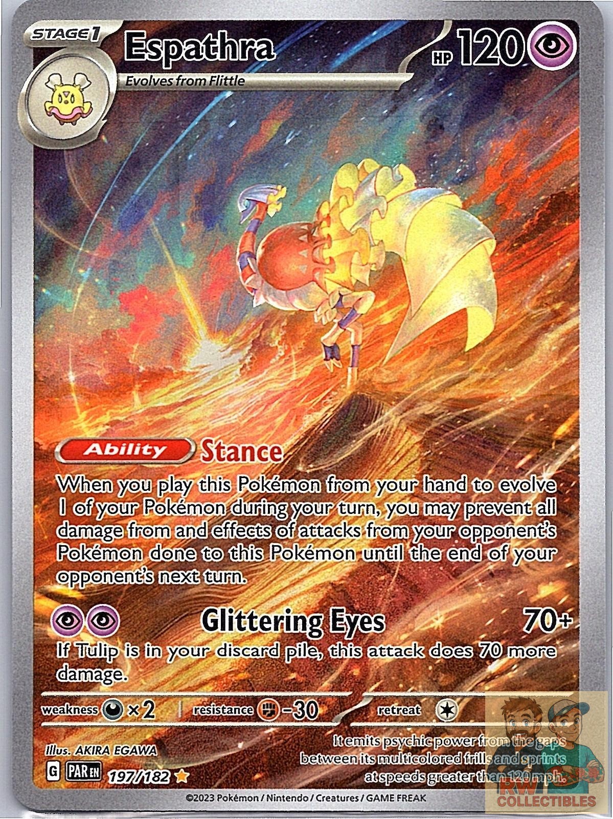 Espathra 197/182 Illustration Rare Paradox Rift Pokemon Near Mint