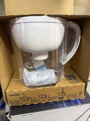 Brita Large Water Filter Pitcher for Tap and Drinking Water, 10-Cup, White