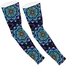  Garden Sleeves Cooling Arm Sleeves Leaf UV Sun Protection Sleeves Mandala