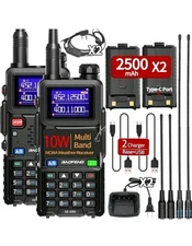 2x Baofeng 5RM 10W Multi Band Long Range Handheld Transceiver Walkie Talkie Pack