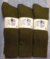 3pr Men's US Army Military Issue Anti-Fungal OTC Boot Socks OD GREEN 9-11 MED