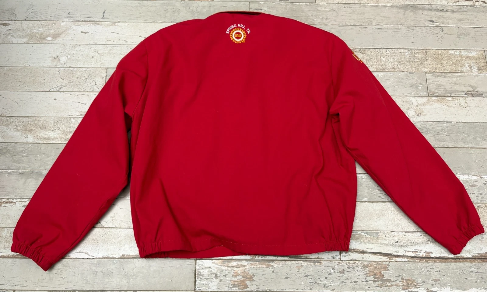 VTG 90s Saturn Auto UAW 3 Million & Counting Prime Union Jacket Red Sz L Bomber - product detail image 15