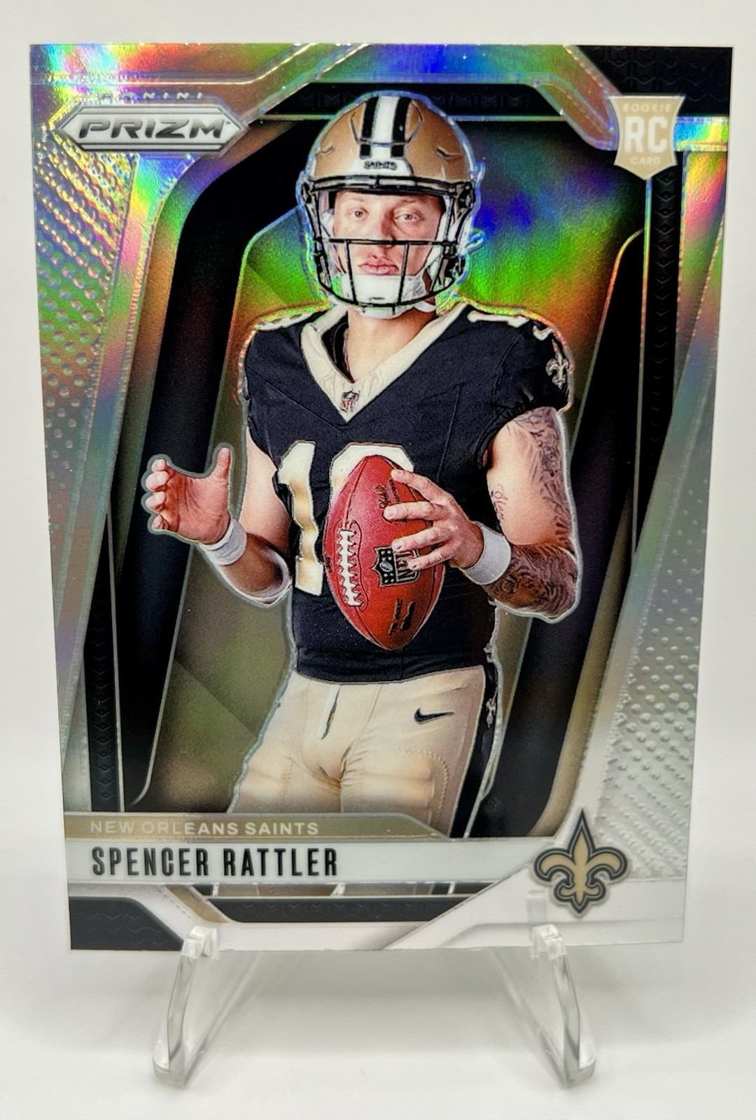 2024 Panini Prizm Rookie Variation Spencer Rattler Silver Prizm #37 (RC) Saints