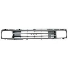 Grille For 87-88 Toyota Pickup Silver Shell w/ Black Insert Plastic