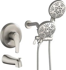 Shower Tub Kit Dual Shower System W/ Tub Spout Tub Shower Faucet Set Complete