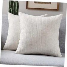 Decorative Throw Pillow Covers 18x18 Inch Set of 18" x 18" Pack of 2 Beige