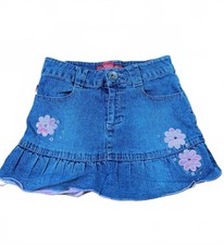 Vintage Y2K Bongo Girls' Denim Mini Skirt with Ruffle Edge Size 10
