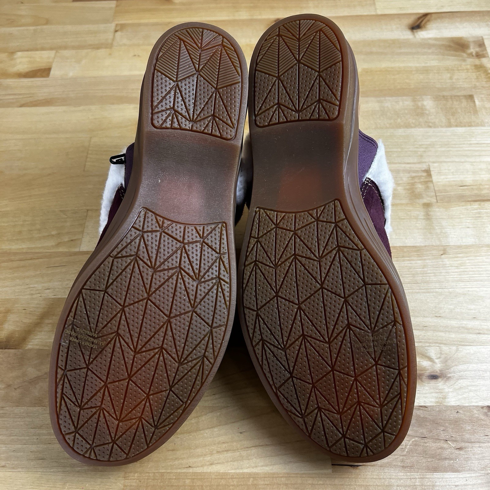 Spenco Clog Northridge Cozy Burgundy Faux Sherpa Trim Slip On Women's Size 10