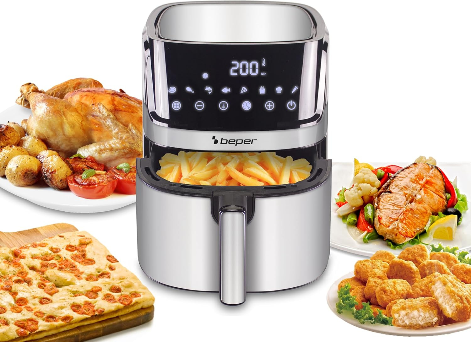 Friggitrice ad Aria Calda 7L Beper P101FRI070: Cucina Light e Sana