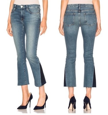 FRAME Denim Le Crop Mini Boot Two Tones Blue Jeans Women s Size 26
