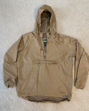Cabelas for Women Hooded Pullover Jacket Tan Front Pocket Cinch Size Small