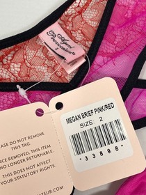 Agent Provocateur Megan Pink Red Brief AP2 Small NWT