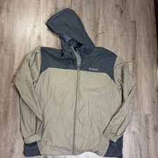 Columbia Mens Glennaker Lake Jacket XL Hooded Waterproof Brown Gray 