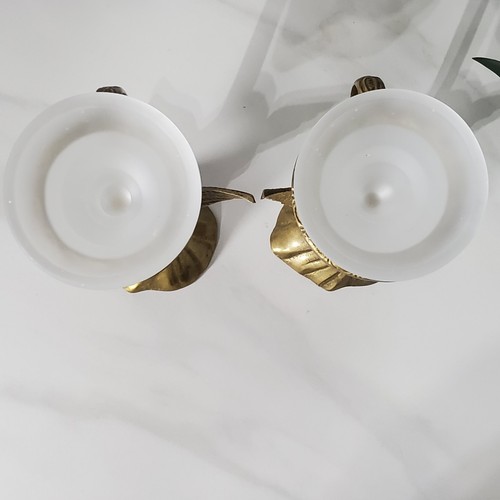 Brass Angel Halo Candle Holder With Votive Frosted Tea Light Glass Insert - Picture 14 of 18