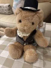Russ Caress Soft Pets Pinstripes Vest Teddy Bear 13" Stuffed Plush 6811 w/ Tags
