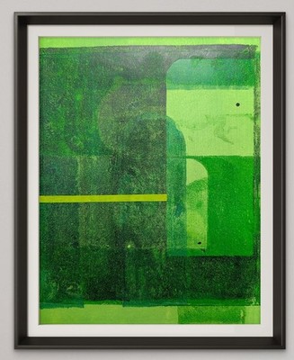 Original Art. Acrylic Paint Monoprint. 11x14 on Art Paper. 'Vector Manifold'