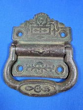 C.1875 Eastlake NO-PINCH Handle ~ Ornate Victorian Chest or Trunk Hardware