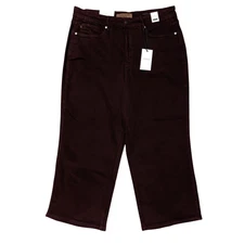 Judy Blue Jeans 16W Eva High Rise Tummy Control Burgundy Wide Leg Cropped NWT